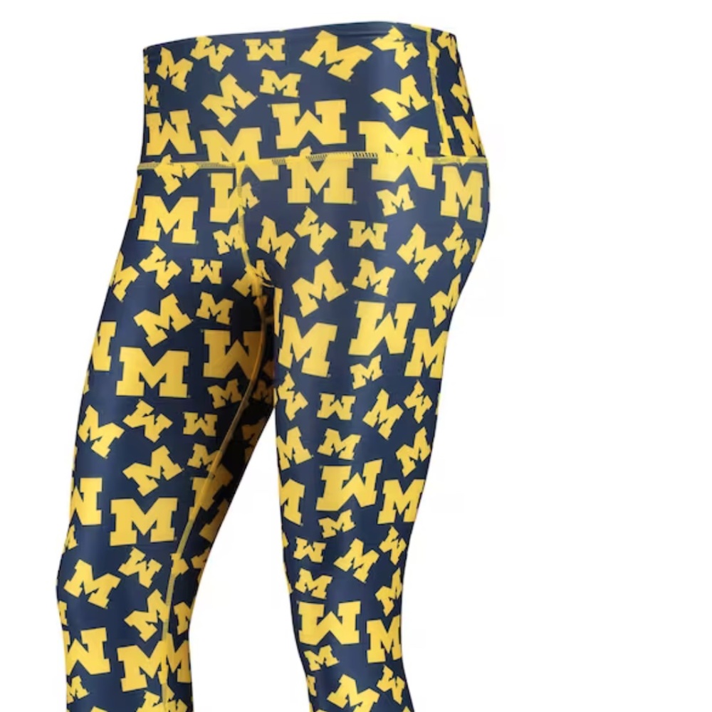ZooZatz Michigan Wolverines Navy Stacked Mascot Leggings Size YLarge